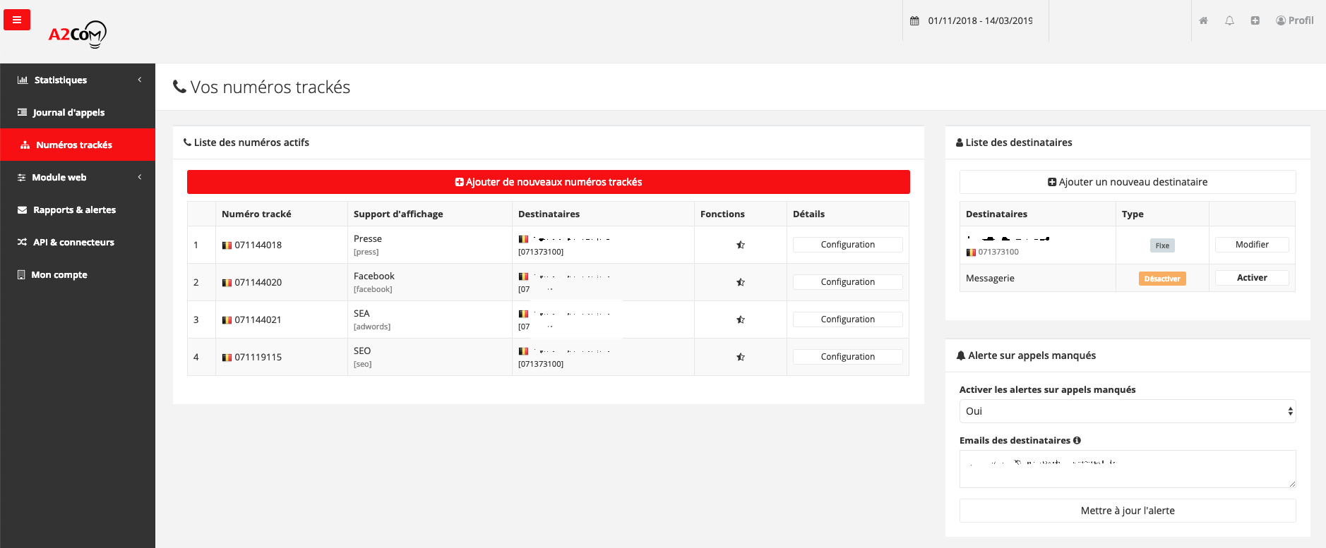 Call tracking suivi des appels téléphoniques bruxelles nivelles ...